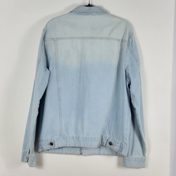 Primark Distressed Blue Denim Jean Jacket Size Large - Picture 4 of 8